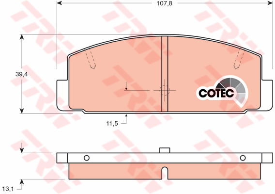 Kit de plaquettes de frein, frein à disque COTEC