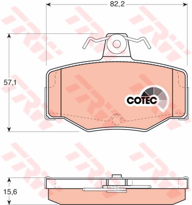 Kit de plaquettes de frein, frein à disque COTEC