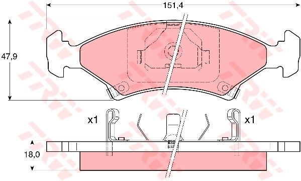 Kit de plaquettes de frein, frein à disque