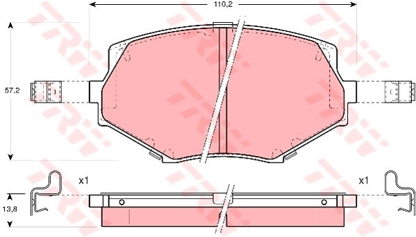 Kit de plaquettes de frein, frein à disque