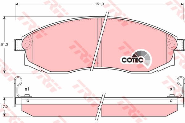 Kit de plaquettes de frein, frein à disque