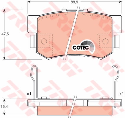 Kit de plaquettes de frein, frein à disque COTEC