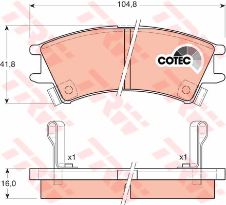 Kit de plaquettes de frein, frein à disque COTEC