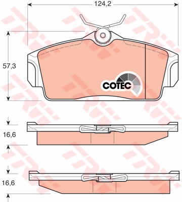 Kit de plaquettes de frein, frein à disque COTEC