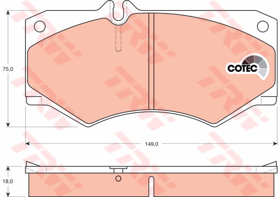 Kit de plaquettes de frein, frein à disque COTEC