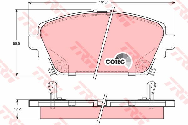 Kit de plaquettes de frein, frein à disque COTEC