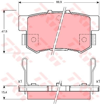 Kit de plaquettes de frein, frein à disque