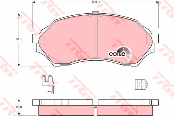 Kit de plaquettes de frein, frein à disque COTEC