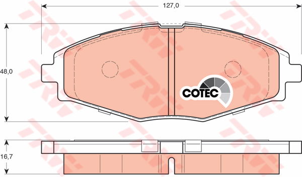 Kit de plaquettes de frein, frein à disque COTEC