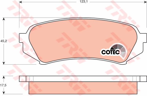 Kit de plaquettes de frein, frein à disque COTEC