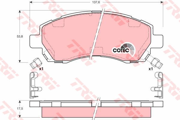 Kit de plaquettes de frein, frein à disque COTEC