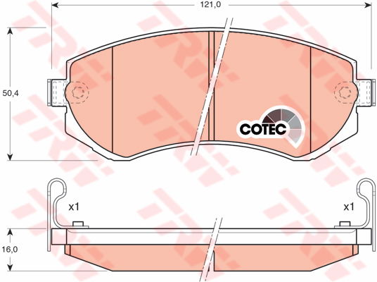 Kit de plaquettes de frein, frein à disque COTEC