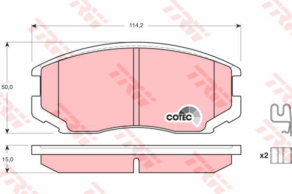 Kit de plaquettes de frein, frein à disque COTEC