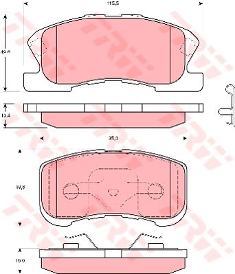 Kit de plaquettes de frein, frein à disque