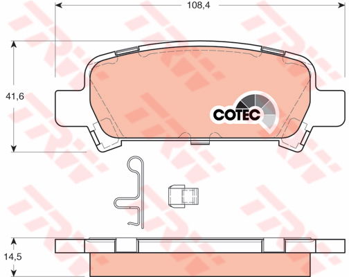 Kit de plaquettes de frein, frein à disque COTEC