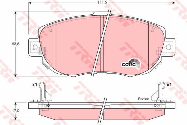 Kit de plaquettes de frein, frein à disque COTEC