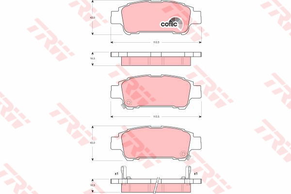 Kit de plaquettes de frein, frein à disque COTEC