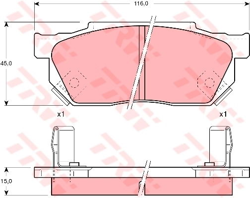 Kit de plaquettes de frein, frein à disque