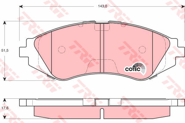 Kit de plaquettes de frein, frein à disque COTEC