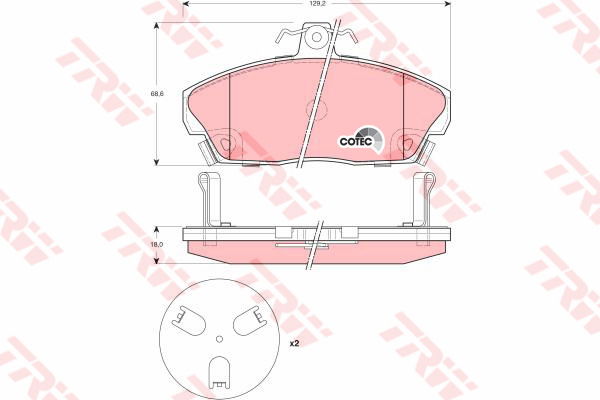 Kit de plaquettes de frein, frein à disque COTEC