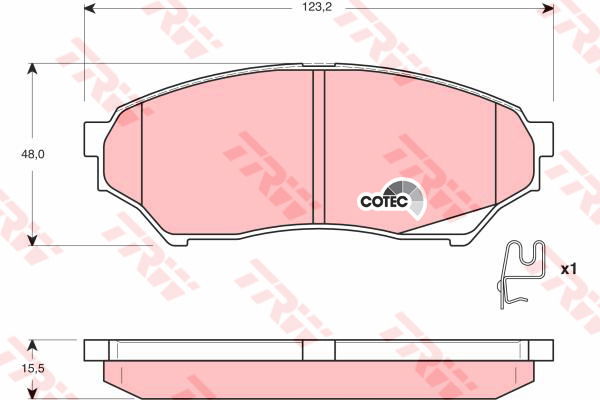 Kit de plaquettes de frein, frein à disque COTEC