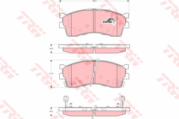 Kit de plaquettes de frein, frein à disque COTEC