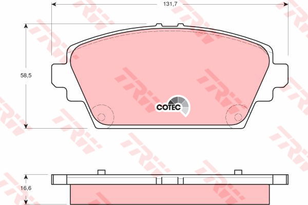 Kit de plaquettes de frein, frein à disque COTEC