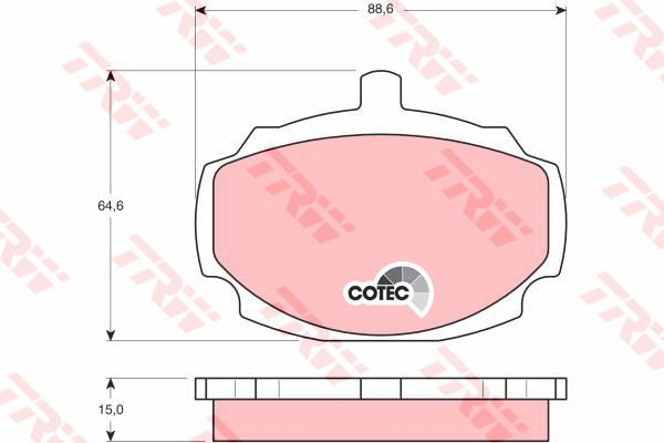 Kit de plaquettes de frein, frein à disque COTEC