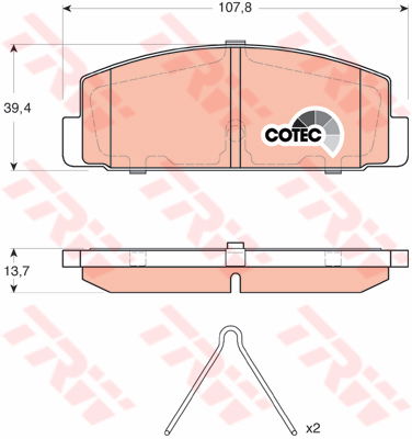 Kit de plaquettes de frein, frein à disque COTEC