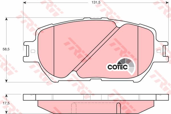 Kit de plaquettes de frein, frein à disque COTEC