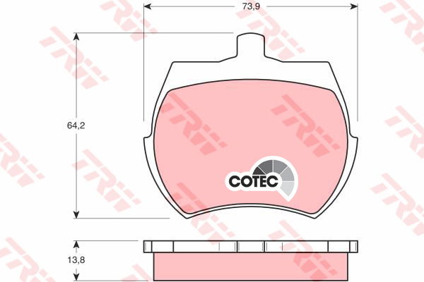 Kit de plaquettes de frein, frein à disque COTEC