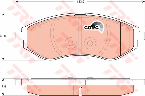 Kit de plaquettes de frein, frein à disque COTEC