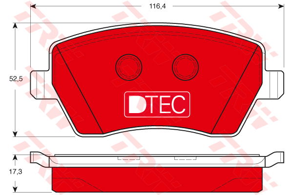 Kit de plaquettes de frein, frein à disque DTEC COTEC