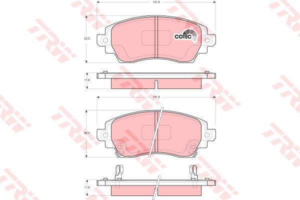 Kit de plaquettes de frein, frein à disque COTEC