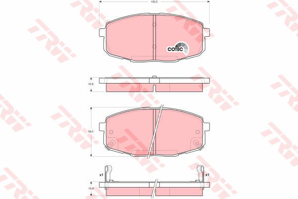 Kit de plaquettes de frein, frein à disque COTEC