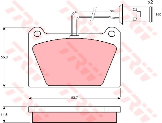 Kit de plaquettes de frein, frein à disque