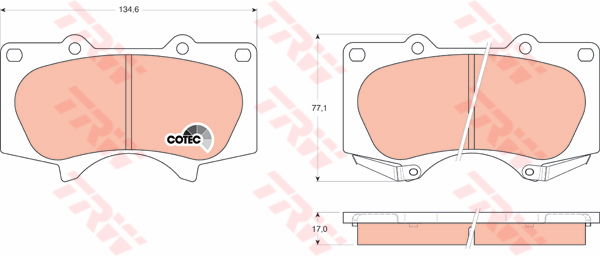 Kit de plaquettes de frein, frein à disque COTEC