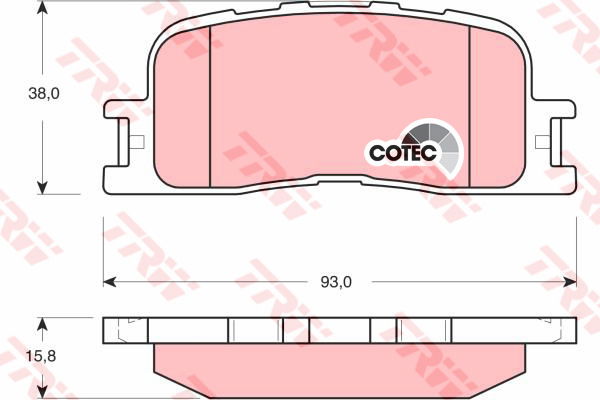 Kit de plaquettes de frein, frein à disque COTEC