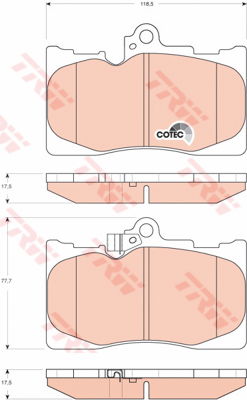 Kit de plaquettes de frein, frein à disque COTEC