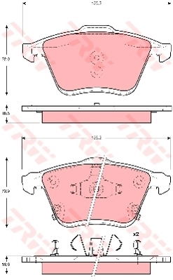 Kit de plaquettes de frein, frein à disque