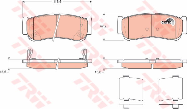 Kit de plaquettes de frein, frein à disque COTEC