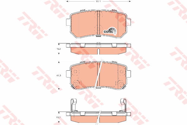 Kit de plaquettes de frein, frein à disque COTEC