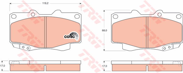Kit de plaquettes de frein, frein à disque COTEC