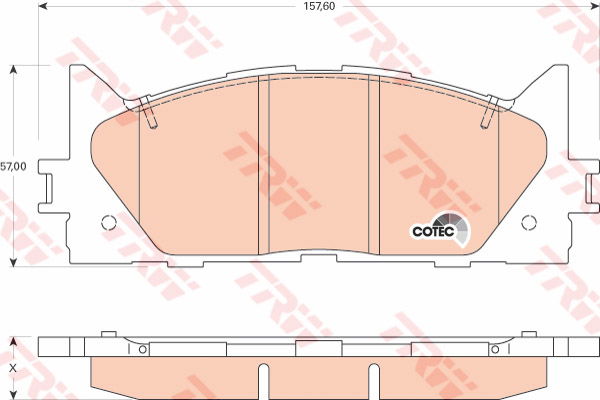 Kit de plaquettes de frein, frein à disque COTEC