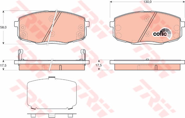 Kit de plaquettes de frein, frein à disque COTEC