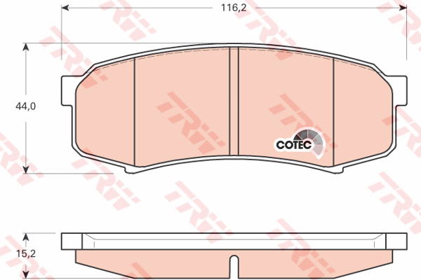 Kit de plaquettes de frein, frein à disque COTEC