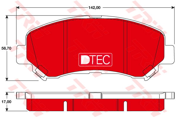 Kit de plaquettes de frein, frein à disque DTEC COTEC