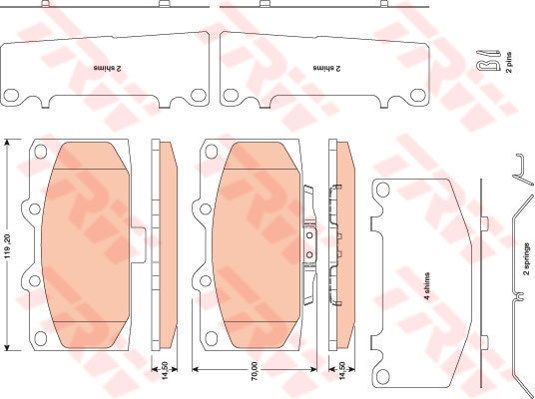 Kit de plaquettes de frein, frein à disque