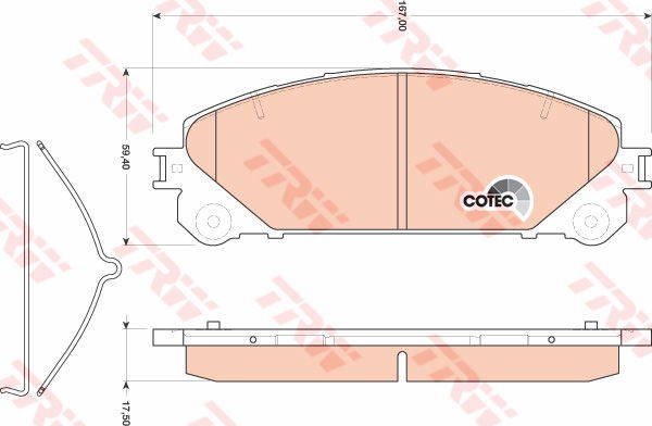 Kit de plaquettes de frein, frein à disque COTEC