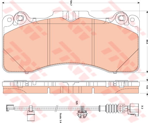 Kit de plaquettes de frein, frein à disque